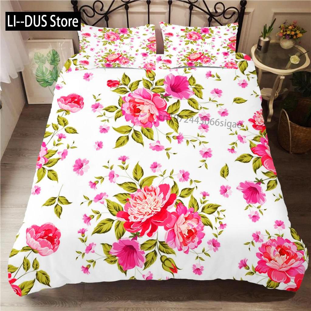 Flower Duvet Cover Set White Butterfly Flower Pattern Fantasy Purple Background Bedding Set Flower Theme King Size Quilt Cover