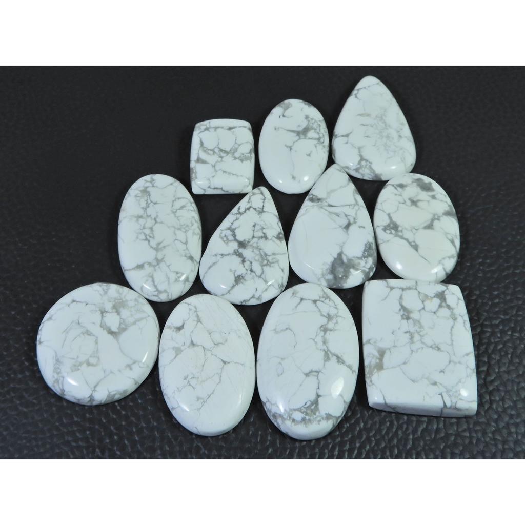 358Cts. Natural Howlite Mix Shape Cabachon Loose Gemstone 11 Pcs Lot C-2547