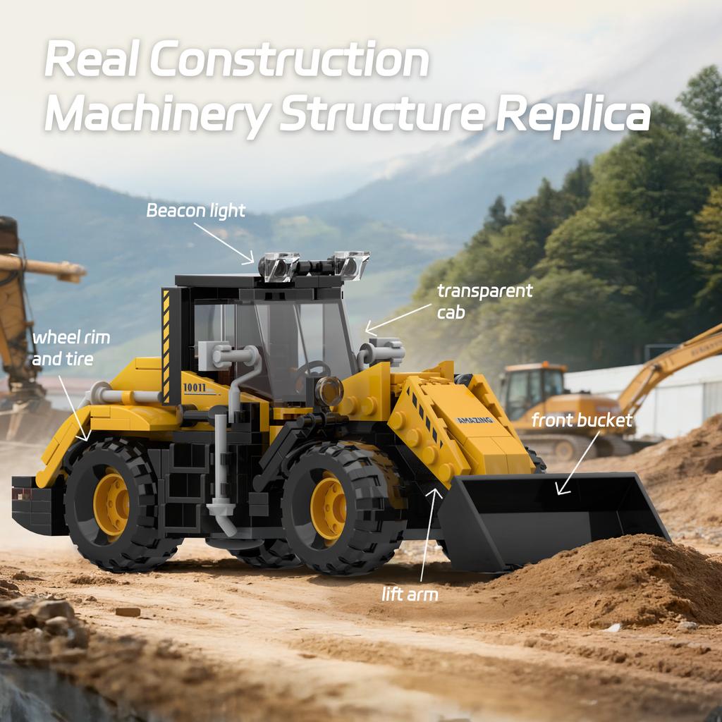 680Pcs Forklift Loader Building Blocks 2In1 Engineering Model Diy Assembly Stem Educational Collecting Toy Gift For Kids Adults