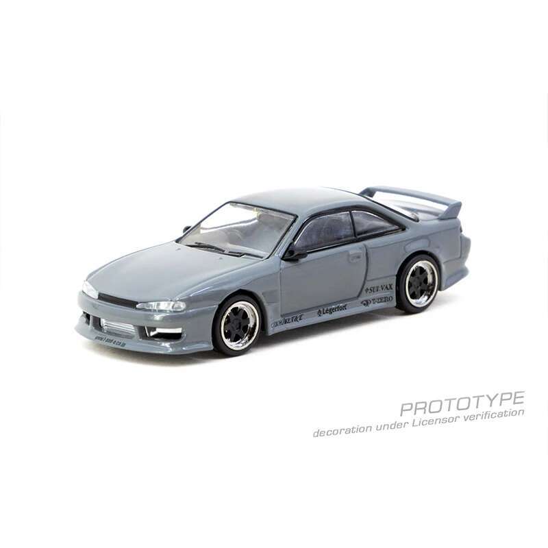 TW In Stock 1:64 VERTEX Silvia S14 Grey Diecast Car Model Collection Toys Tarmac Works