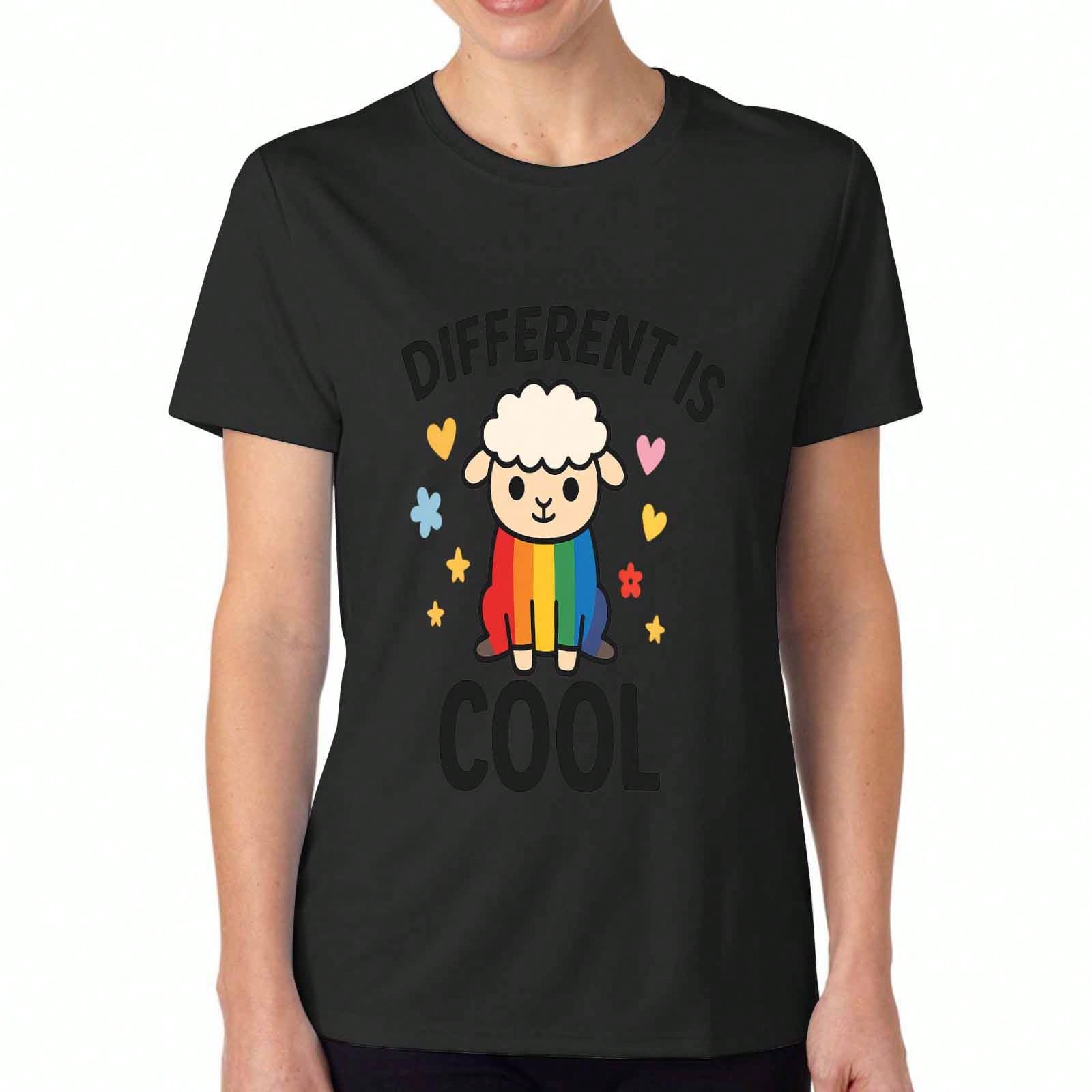 Rainbow Rare Disease Awareness Women s Cotton T Shirt, Premium Cotton Graphic Print, Durable, Casual Fashion, I Love Someone Rare, Show Your Support W S разноцветный