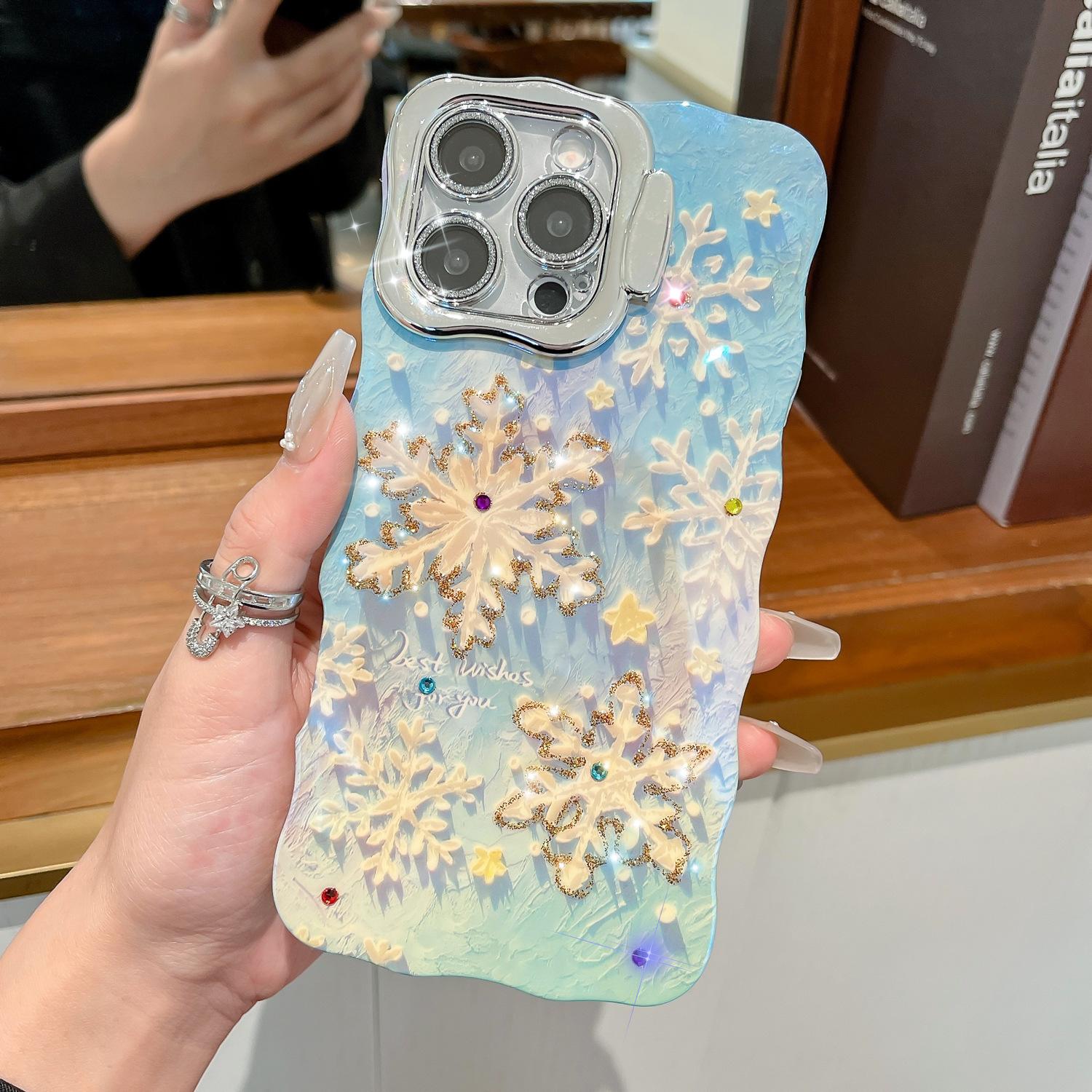 

Подходит для Apple 16 Чехол для телефона из смолы с закруглёнными краями и синим светом, Невидимая подставка, Блестящая плёнка для объектива iPhone15pro iPhone11