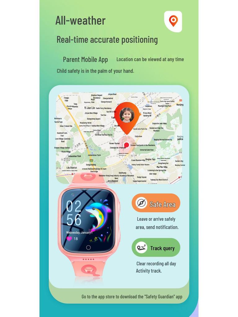 4G Wasserdichte Smart Kinderuhr: Videoanruf, GPS, Zahlung, Kamera - K9H