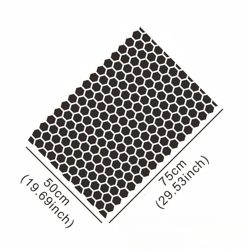 Matte Black Honeycomb Sticker for Car Side Window, Vinyl Sticker for Triangular Window Decoration,
