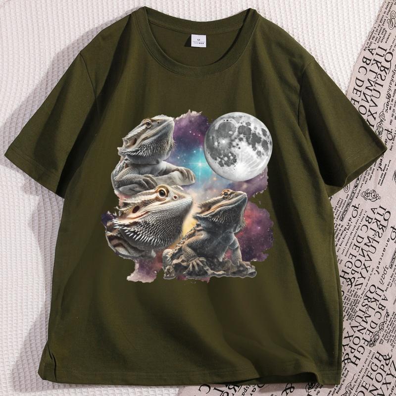 Funny Bearded Dragon T Shirts Casual Cotton Short Sleeve Tshirt Loose Round Neck Oversized Y2k Clothing High Qualty Tees