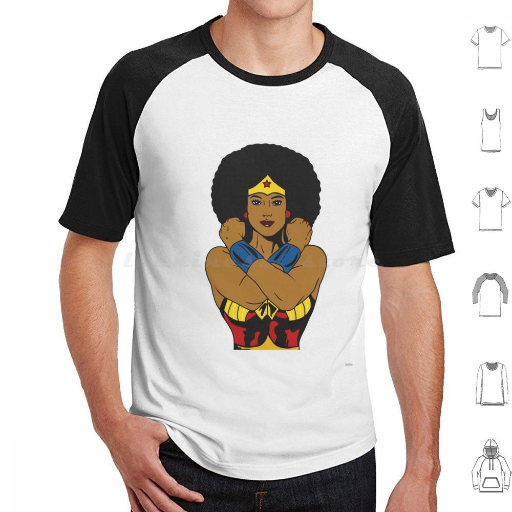 Strong Black Superhero Woman Afro Melanin T Shirt 6xl Cotton Cool Tee African American Africa Afro American Superhero Black
