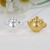Sterling Silver 999 Hello Kitty Teapot Beads - Pure Silver KT Cat Jewelry Accessories