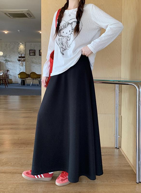 Spring 2026 Plus Size Women's Printed Long Sleeve Round Neck T-shirt