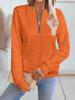 2024 Autumn/Winter European & American Casual Zipper Neckline Long Sleeve Women's Sweatshirt