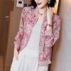 Summer Women Chiffon Jacket Thin Breathable Baseball Uniforms Long Sleeve Printed Jacket Loose Short Plus Size Sunscreen