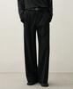 DRAW FIT Two-Tuck Wide Pinstripe Slacks [Black]