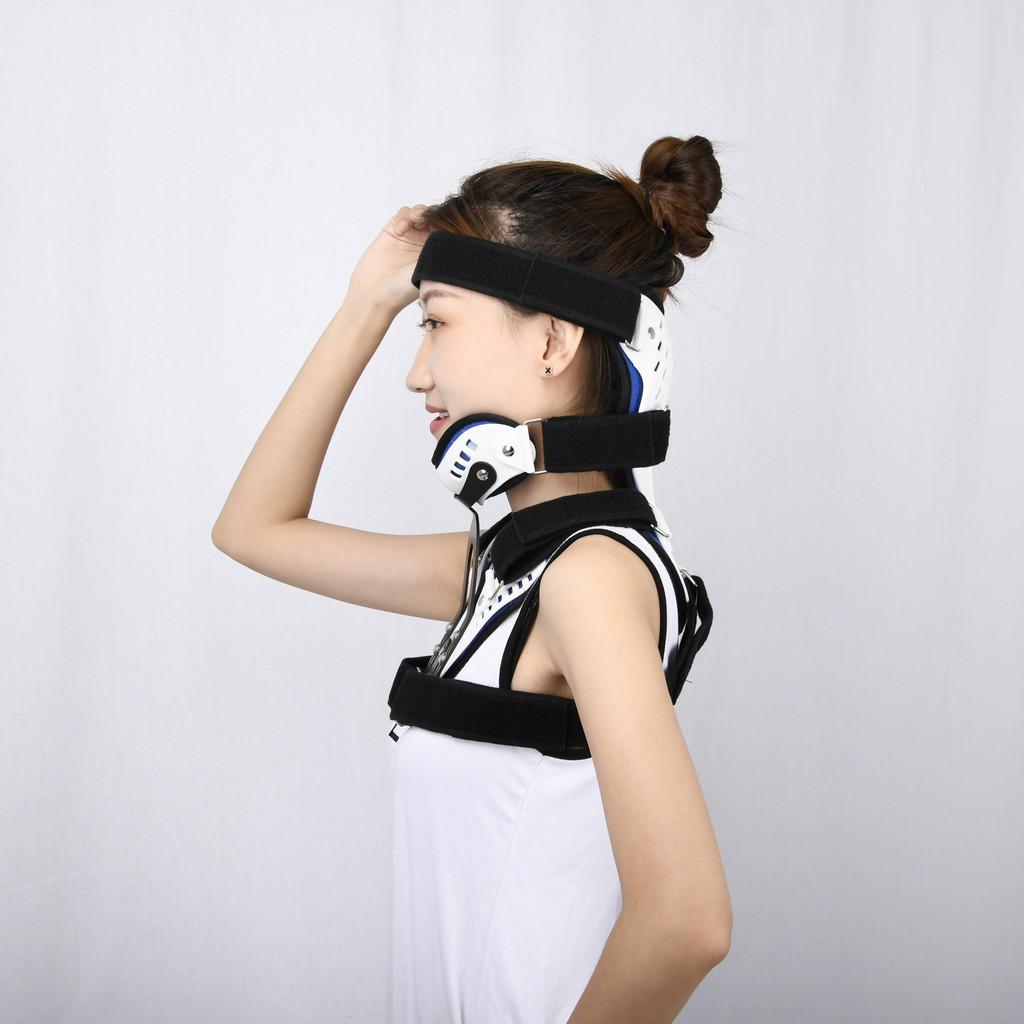 Postoperative Rehabilitation Nursing Device Blue+White+Black Adult Adjustable Head Neck Chest Brace Cervical Fracture Support And Fixation Bracket