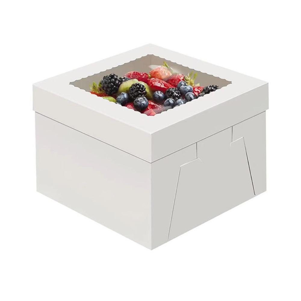 

10 шт. квадратная коробка для выпечки с окном, контейнер для торта, одноразовая упаковочная коробка для торта, коммерческая M