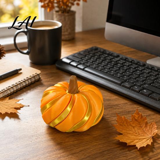 Creative Spiral Pumpkin Figurine 3D Printed Fidget Toy Decompression Hand Spinner Toy for Anxiety Sensory Desk Stress Relief And Halloween