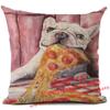 Federa per Cuscino in Lino Stampata Bulldog Francese Divertente Decorazione per la Casa Federa per Cuscino Decorazione Soggiorno Cuscini Decorativi 45X45Cm