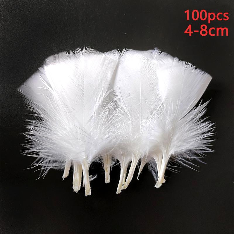 4-8Cm Feathers Decoration White 100Pcs Plumas For Crafts Small Bulk Goose Chicken Dream Catcher Making Massage House Piume Salon