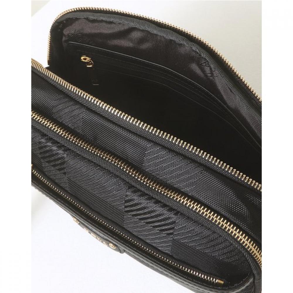 Daks Bolsa Transversal Jacquard de Xadrez Grande Preta