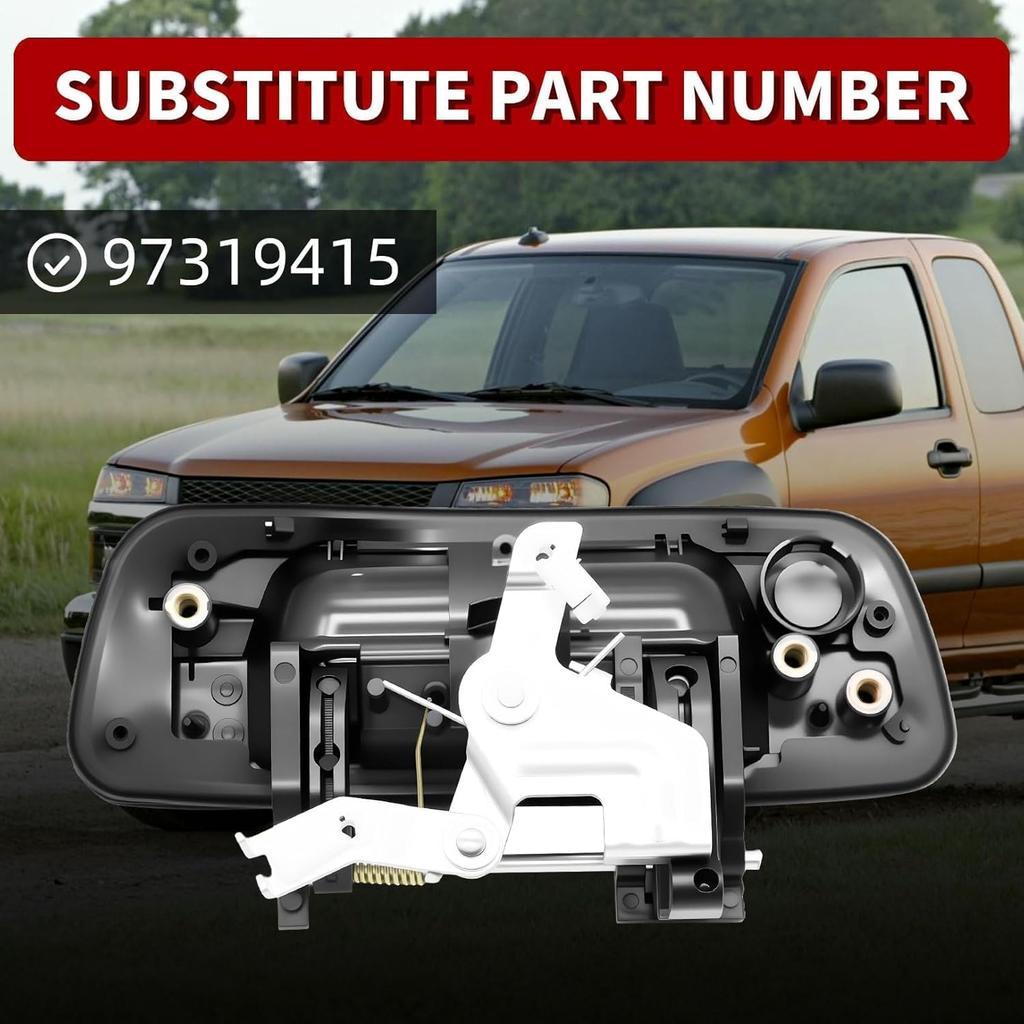 Tailgate Door Handle Compatible with Colorado 2004-2014 Canyon 2004-2012 97319415 gm1915127 Without Keyhole Tail gate Liftgate Latch Lock Matte Black
