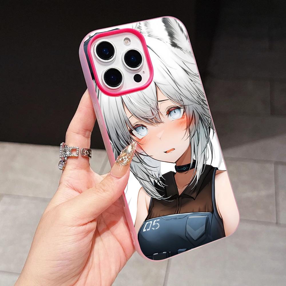 Arknights Grani Jelly Double layer Rose Red Mobile Phone Case for iPhone 17 16 15 14 13 12 11 Air Pro Max Plus Protective