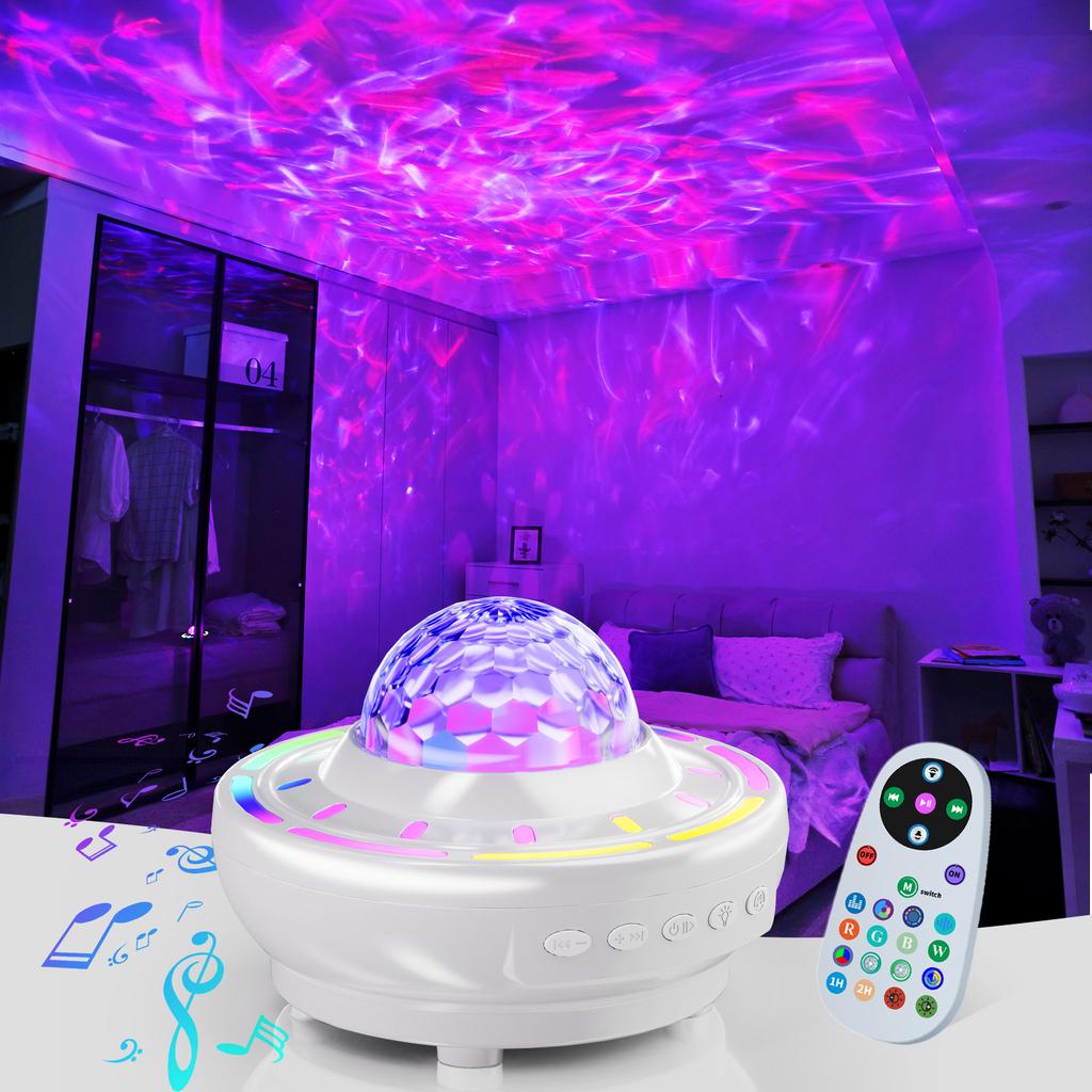 Starry Sky Mood Light Projector Night Light with Bluetooth Speaker Aurora Wav Room Master Bedroom Romantic Atmosphere Nightlight