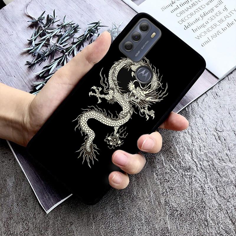 Handyhülle mit Aufschrift „Chinese Dragon Art“ für Motorola E7 Plus E32 E20 E40 Edge 20 Lite G22 G52 G20 G30 G100 G60 G50 G10 G Pure G Stylus