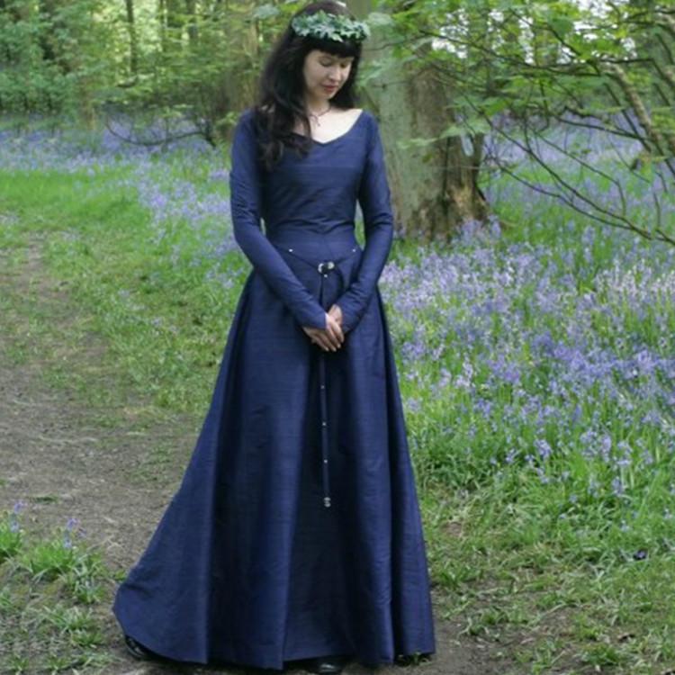 2019wish Medieval Europe Long Sleeve Slim Fit Women's Party Dress