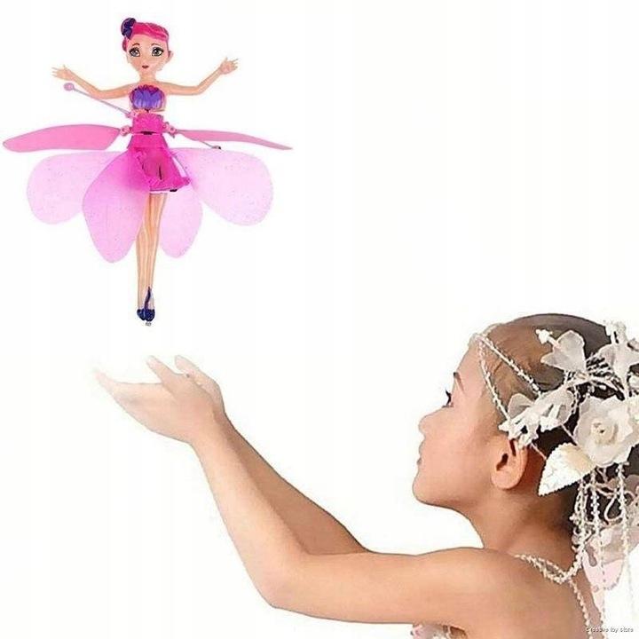 Muñeca Hada Voladora Rosa Controlada por Radio USB Luces LED Mágica