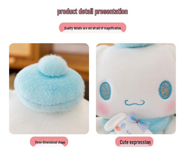 Cinnamoroll Plush Toy: Cute Heart-Hugging Dog with Bow