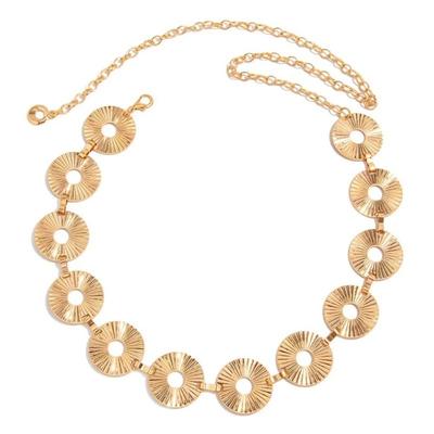Versatile Luxury Metal Chain Belt Gold Silver Punk Style Circular Belt Adjustable Chain Waistband For Women
