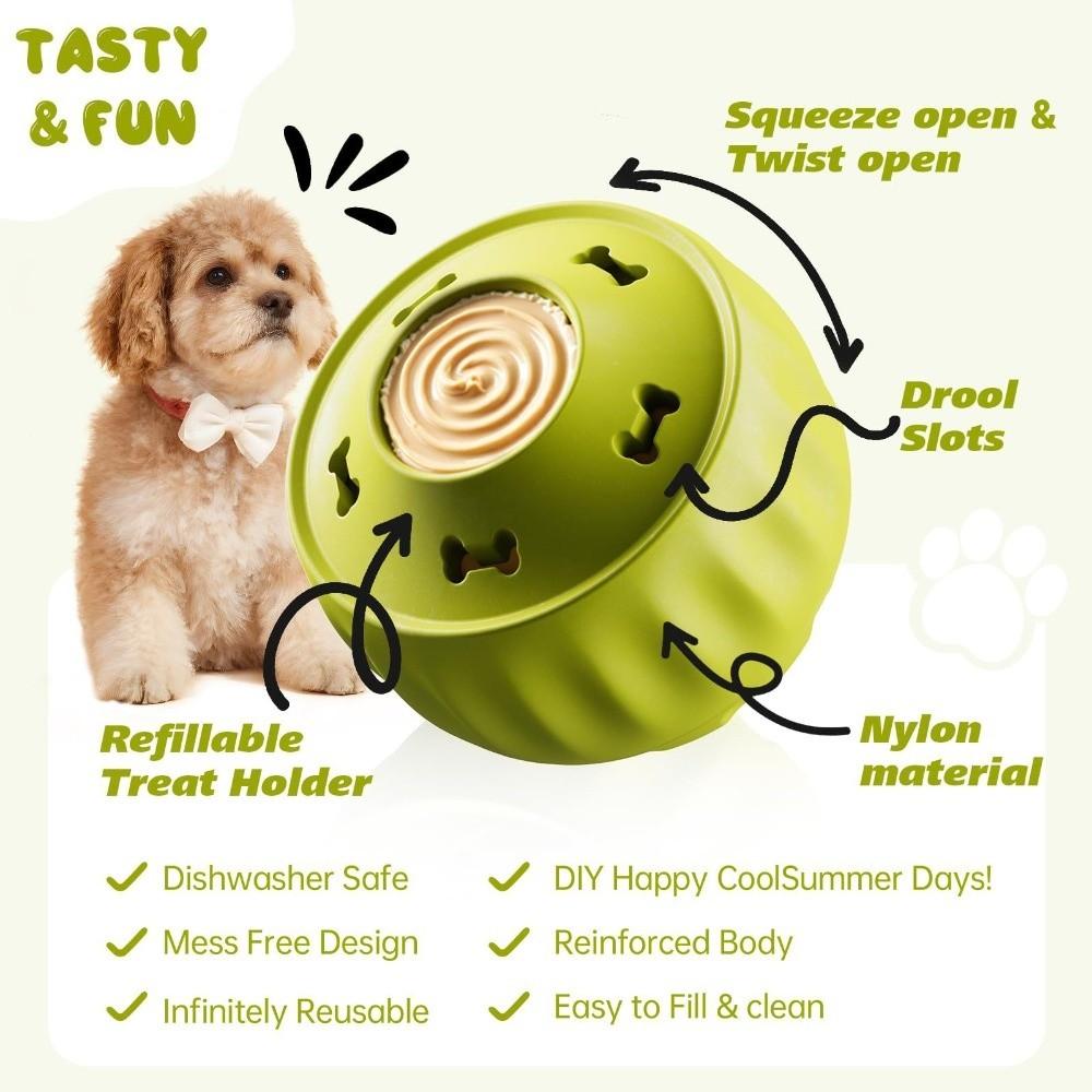 Food-grade Silicone DIY 2-grid Food Mold for Dog Dental Health Durable Puppy Swing Leak Feeder Non-Toxic Easy Clean