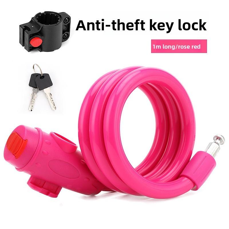 Bicycle Lock Color Steel Wire Lock Antitheft Key Lock For Cycling Equipment