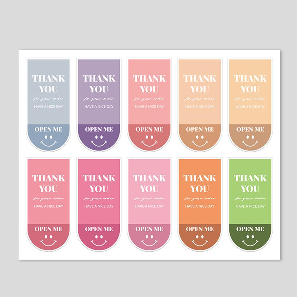 50-100pcs New Thank You For Your Order Stickers Smile Decorative Sealing Stickers For Business Delivery Packaging Mailing Bag