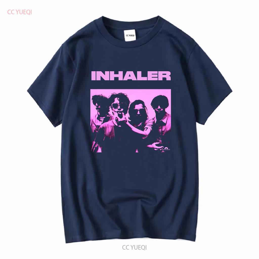 T Shirt Inhaler Band Family for Men Elijah Sleeve Hewson Boy Indie Vintage Washed Slightly Unisex Breathable Casual Stretched