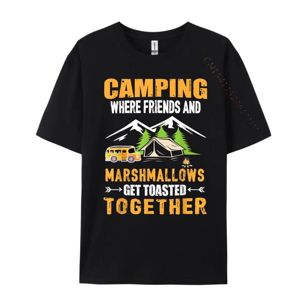 Camping Where Friends And Marshmallows Get Toasted Together Unisexs Korean Fashion Unisexs Gifts Hip Hop Loose