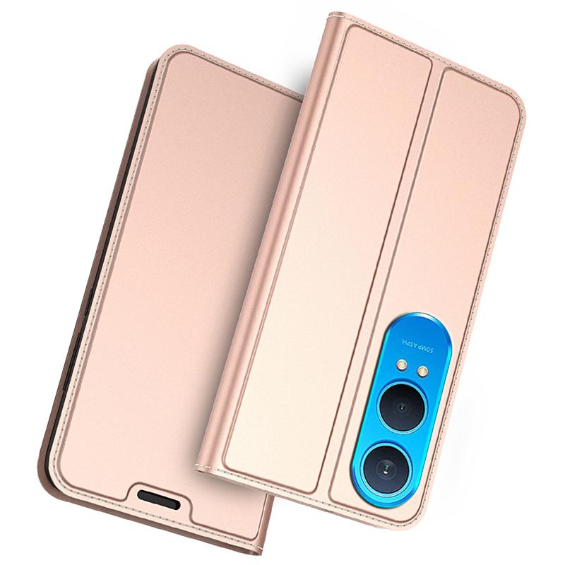 

For OnePlus Nord CE4 Lite Case Leather Magnetic Closure Stand Bookstyle Phone Cover Rose Gold