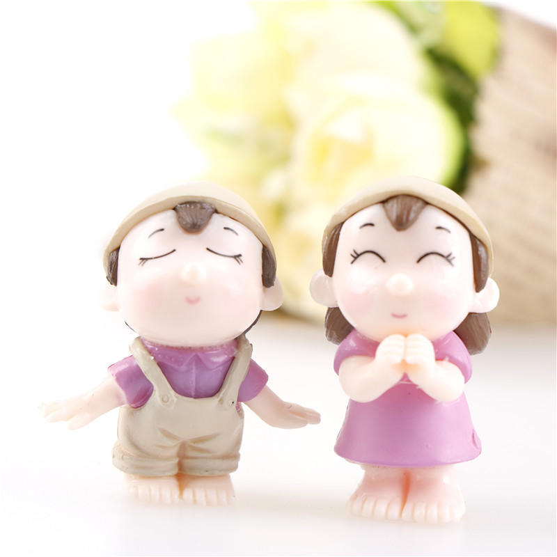 Lovers Couple Miniature Mini Doll DIY Terrarium Figurines Fairy Garden Decor Valentine's Day Gift Home Accessories