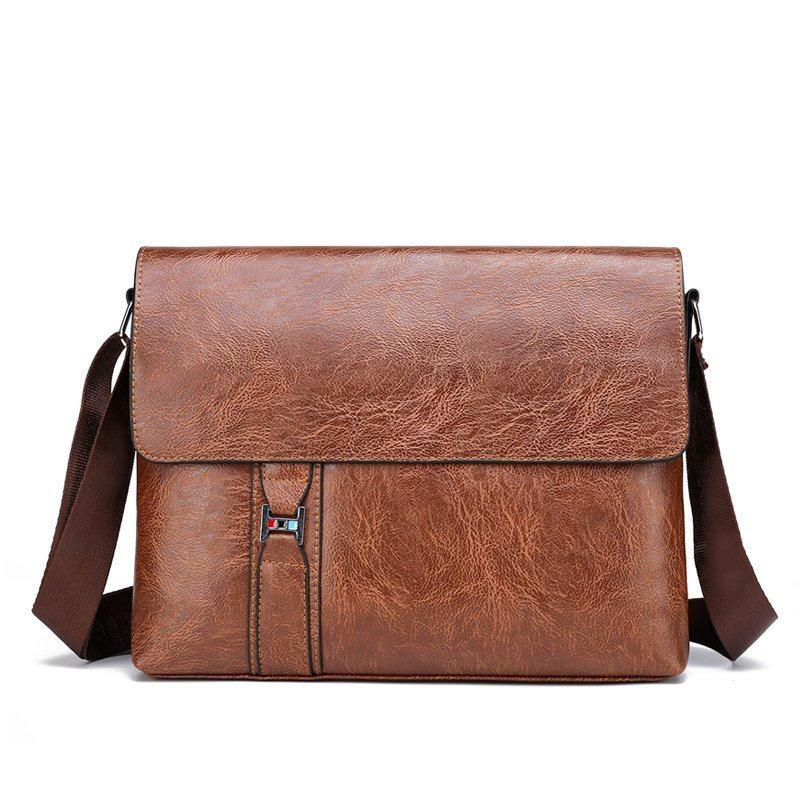 Autumn and winter new men's messenger bag computer bag file bag large capacity business briefcase men's bag soft leather shoulder bag