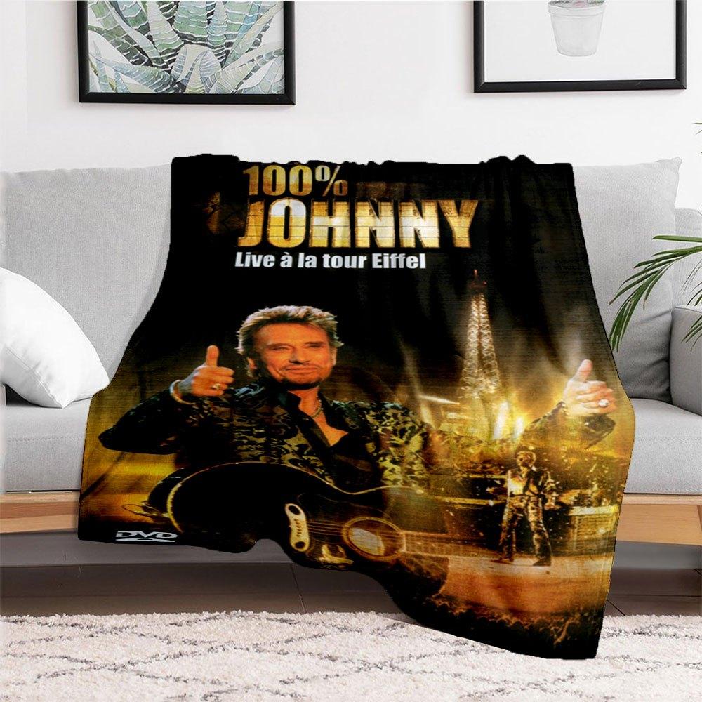 Johnny Hallyday - Live à la Tour Eiffel DVDBlanket Flannel Throw Blanket for Sofa, Bed, Travel, Camping, Office, Couch, Chair, And Bed Gift