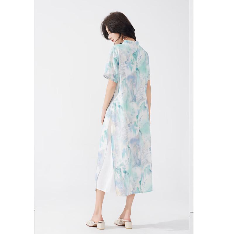 Ai Yi Lian New Chinese Style Print Summer Dress