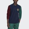 Adidas Originals Trefoil Crest Long Sleeve Polo Shirt With Embroidered Badge And Partial Placket Men Tops Multicolor H32142