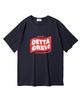 Oeta Crew Box Double Cotton Oversized Short Sleeve T-Shirt Navy Ots26035