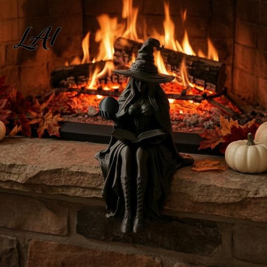 Figurina Strega Gotica Figurine Indovina Fortuna Stampata 3D Statua Gitana Mistica di Halloween per Scaffale Figura Artistica da Scrivania Scultura da Tavolo
