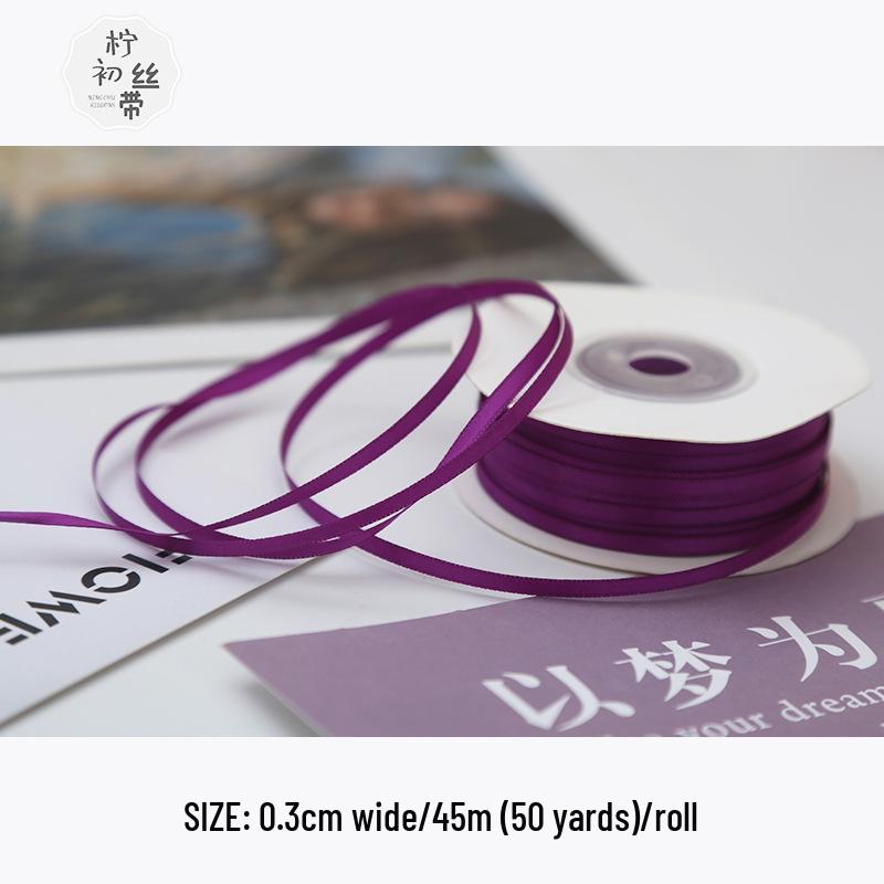3mm Premium Double-Sided Satin Polyester Ribbon for Wedding Bows and Gift Packaging