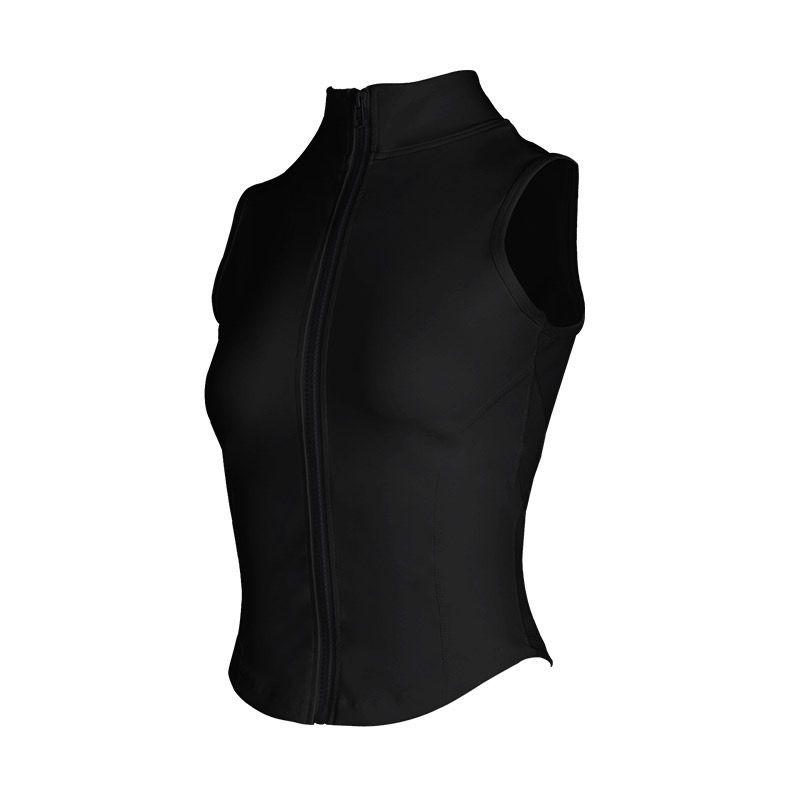 

Summer New Sports Vest Workout Clothes Zip-up Quick-Drying Breathable Sweat-Absorbent Sleeveless Running Top Yoga Vest Women Black M