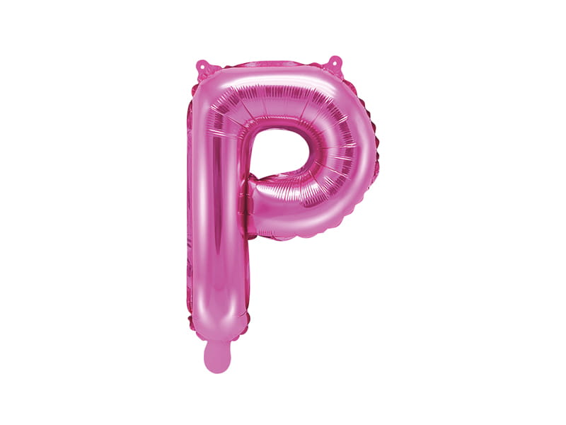 Balon Foliowy Litera "P" Ciemno Różowy 35 Cm