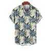 Hawaiian Palm Tree 3D Printed Shirt Cool Summer Street Short Sleeve Shirt Top Lapel Button Ultra
