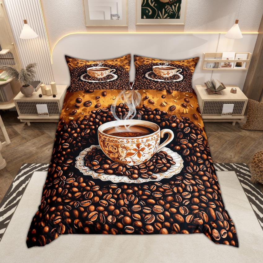 Comforter Homewish Romantic Paris Eiffel Tower Bedding Coffee Cafe Set