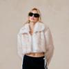 Luxury Fluffy Faux Fur Coat Women Cropped Turn Down Collar Jacket Fashion Thick War Outerwear 2024 Lady New Streetwear Overcoats