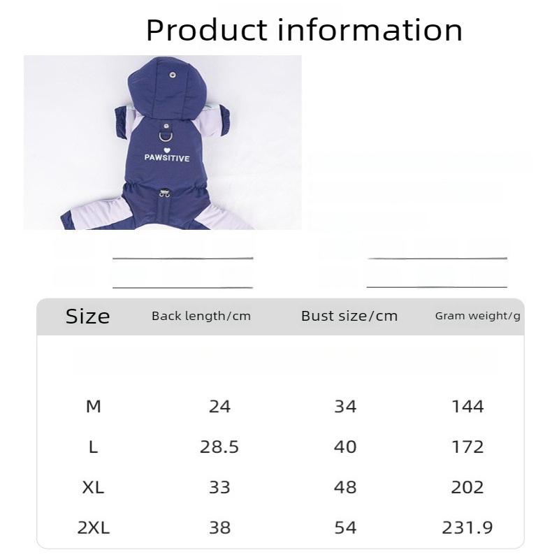 Haustier Kapuzenpullover Kleidung Winter Warm Hund Kapuzenpullover Kleidung Kostüm Hund Vierbeiner Verdickt Warm Winddicht Haustier Winter Baumwollmäntel