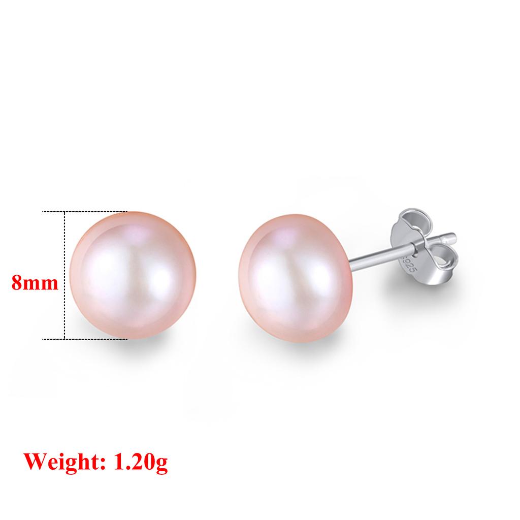 EFFIE QUEEN S925 Silber Ohrringe Exquisites Ohr-Accessoire Mit Perle und Zirkonia Stern, Ovales Herzförmiges Steckerohrring Geschenk APE42